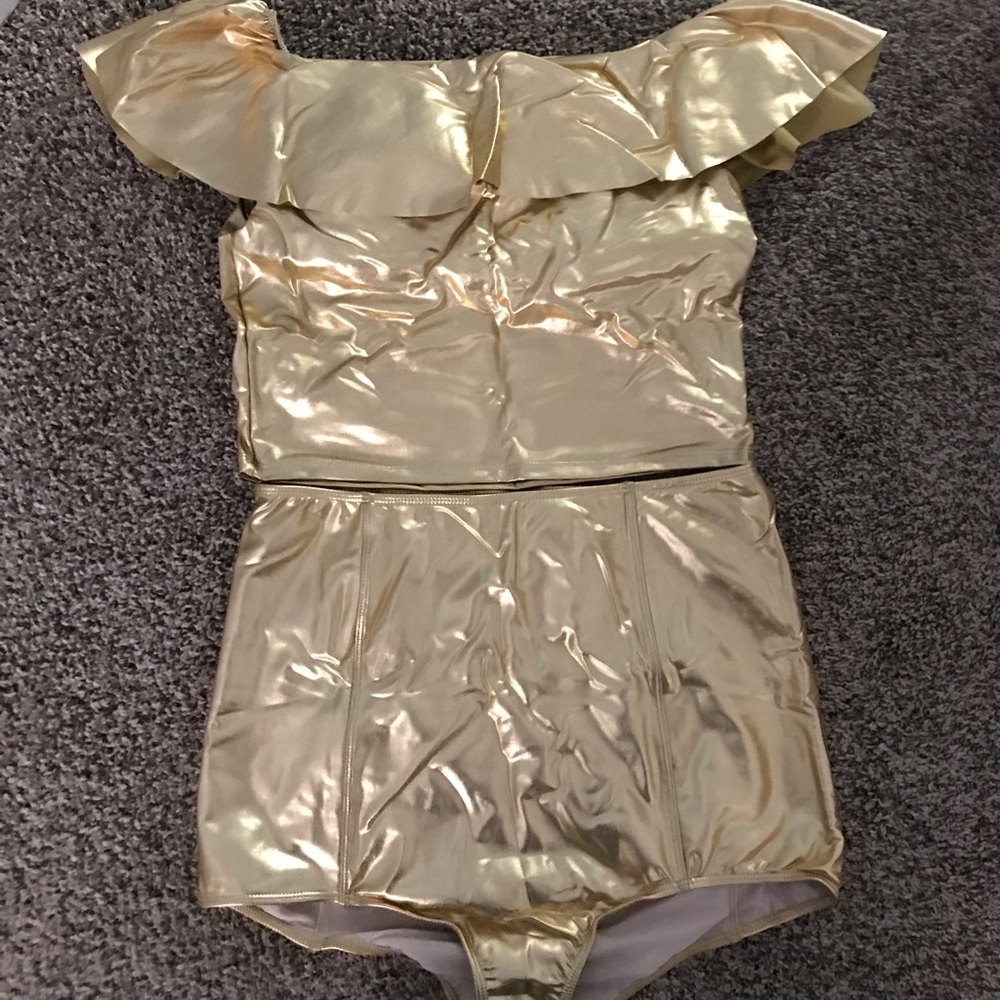 Kortni Jeane Metallic Gold Suit